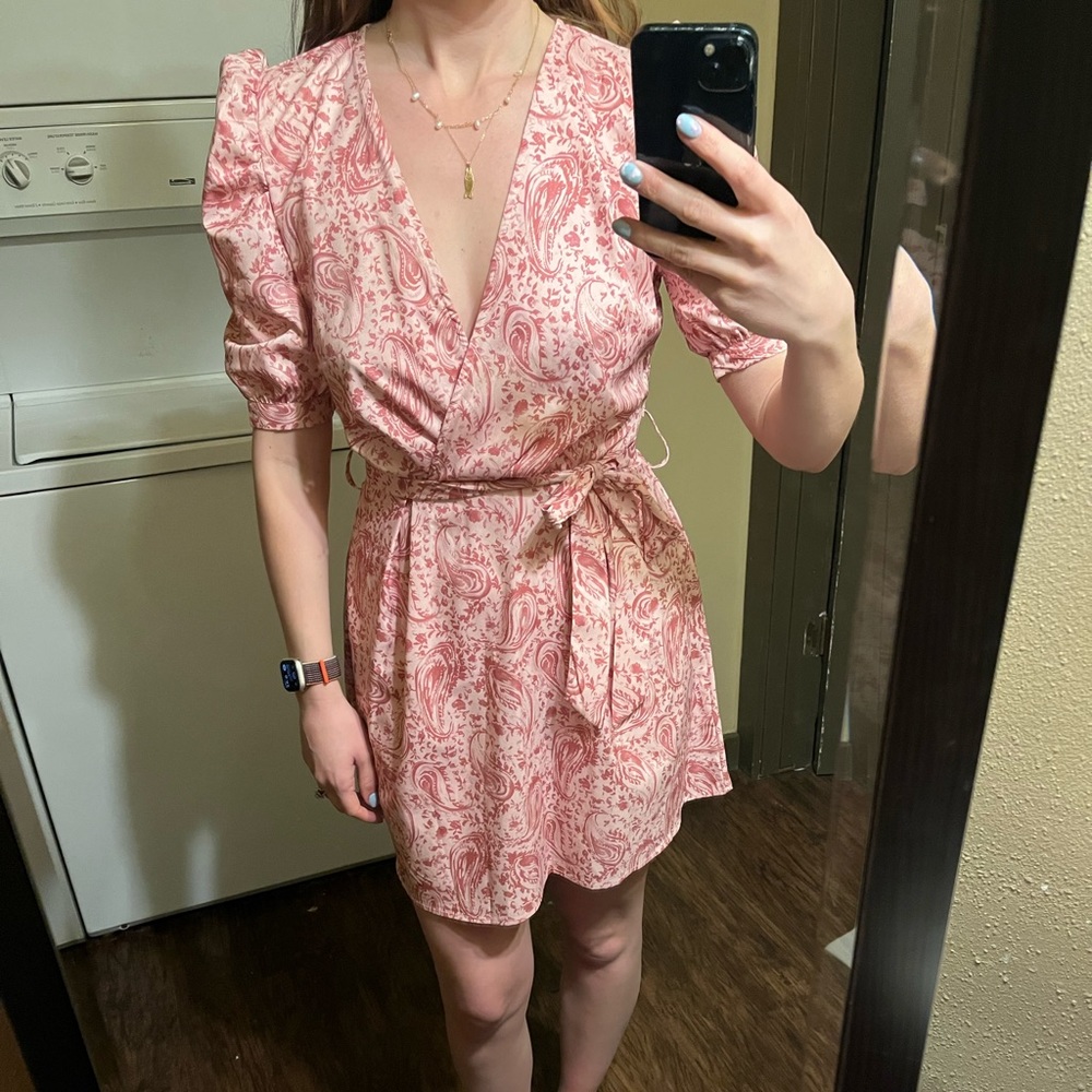 Silky Pink Paisley Dress